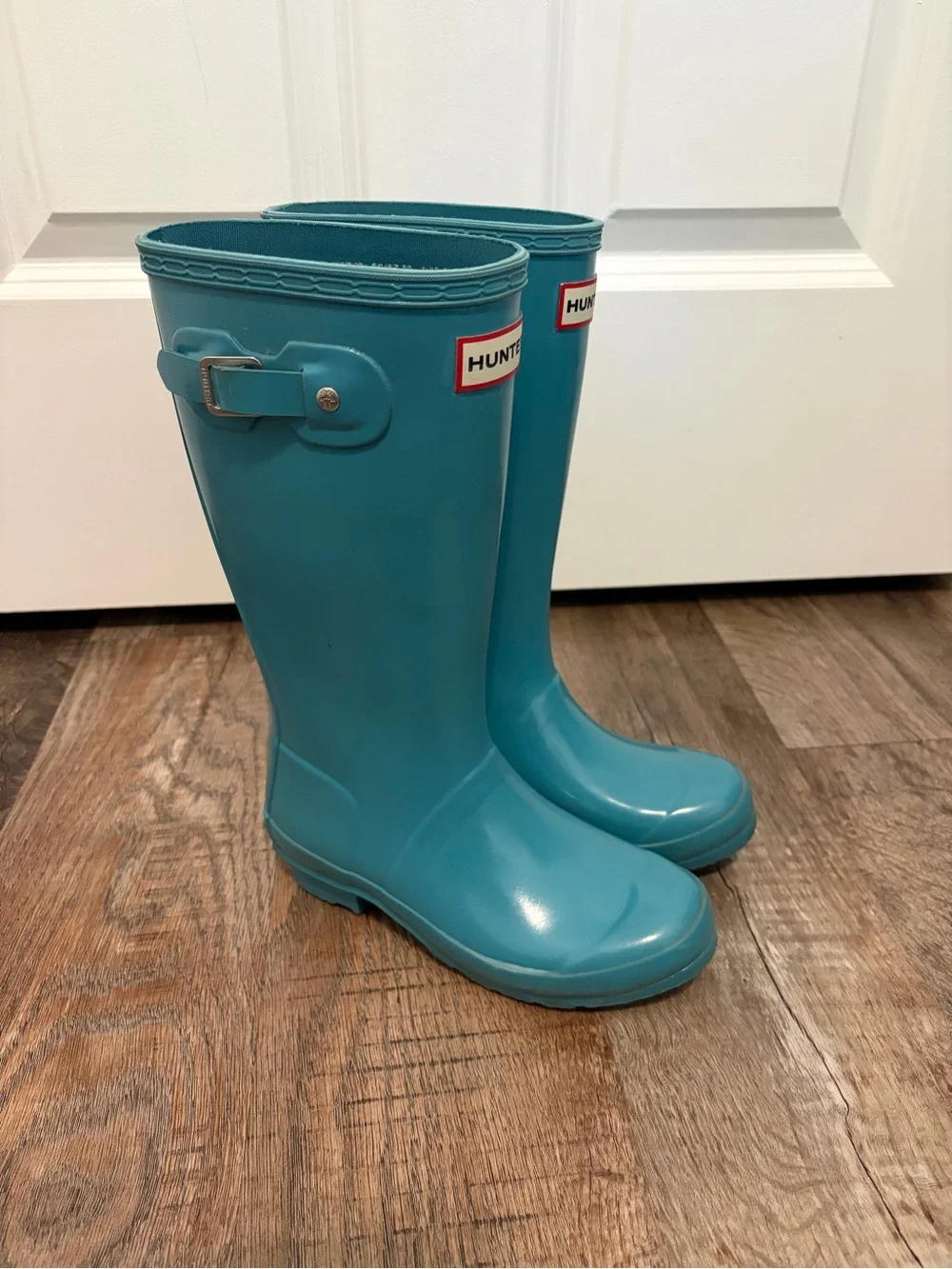 Hunter Kids Blue-Green Tall Rain Boots